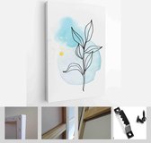 Blue and Gold Abstract Watercolor Compositions. Set of soft color painting wall art for house decoration or invitations - Modern Art Canvas - Vertical - 1965185254 - 50*40 Vertical