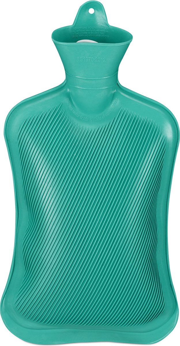 Goedkoopste kruik rubber - zonder hoes - veilig - 2 l bedkruik - zonder geur - turquoise