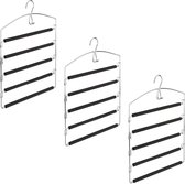 Relaxdays broekhanger - ruimtebesparende kledinghanger metaal - meerdere broeken - Pak van 3