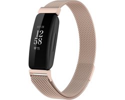 By Qubix - Compatible Fitbit bandje - Geschikt voor Fitbit Inspire 2 & Ace 3 Milanese bandje - Maat: Large - Vintage Goud Smartwatchbandje bandje Armband Polsband Strap Band Watchband
