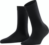 FALKE Softmerino warme ademende Merino Wol Katoen Dames Sokken zwart - Maat 41-42