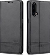 Voor OnePlus Nord CE 5G AZNS Magnetische Kalf Textuur Horizontale Flip Leather Case met Kaartsleuven & Houder & Portemonnee (Zwart)