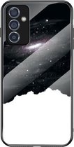 Voor Samsung Galaxy A82 Sterrenhemel Geschilderd Gehard Glas TPU Schokbestendig Beschermhoes (Kosmische Sterrenhemel)