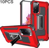 Voor Samsung Galaxy S20 FE 5G 10 PCS Knight Jazz PC + TPU Schokbestendige beschermhoes met opvouwbare houder (rood)
