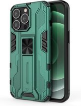 Supersonic PC + TPU schokbestendige beschermhoes met houder voor iPhone 13 Pro (groen)