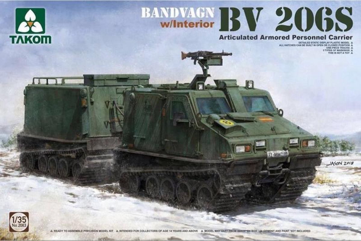 Takom Modelbouwpakket Militaire voertuigen - 2083 Bandvagn BV 206S - Articulated Armored Personnel Carrier Plastic - 1:35 - Modelbouw