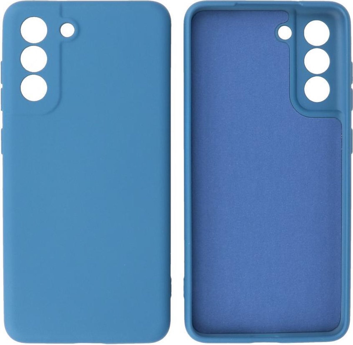 Hoesje Geschikt voor Samsung Galaxy S21 FE - Backcover Telefoonhoesje - Navy