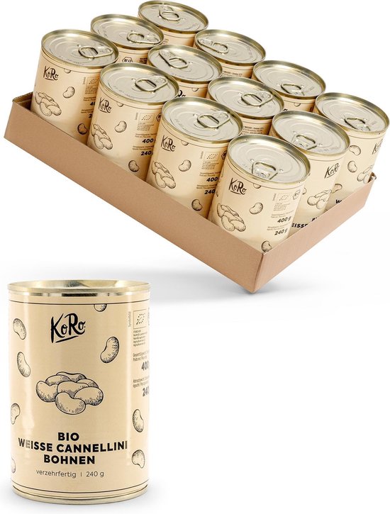 KoRo | Haricots cannellini blancs bio prêts à l'emploi 12 x 240 g