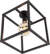 QAZQA big_cage - Moderne Plafondlamp - 1 lichts - L 290 mm - Zwart -  Woonkamer | Slaapkamer | Keuken