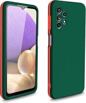 Voor Samsung Galaxy A21s Dual-color 360 Graden Volledige Dekking Beschermende PC + TPU Shockproof Case (Diepgroen)
