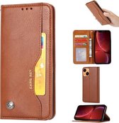 Kneed Skin Texture Horizontal Flip Leather Case met Fotolijst & Houder & Kaartsleuven & Portemonnee Voor iPhone 13 mini (Bruin)