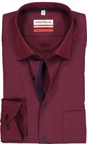 MARVELIS modern fit overhemd - bordeaux rood met blauw mini dessin (contrast) - Strijkvrij - Boordmaat: 42