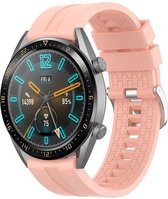 Horlogebandje Geschikt voor Huawei GT 46MM  - Roze - Siliconen - Horlogebandje - Polsbandje - Bandjes.nu - Polsband