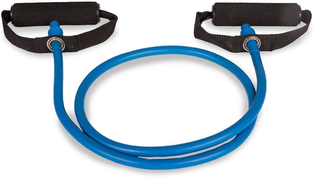 Dittmann Weerstandsband met Handvaten - Fitness elastiek - Blauw - Extra Zwaar