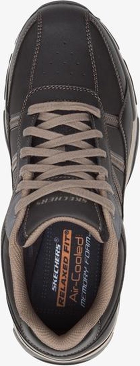 Skechers Rovato Texon leren heren sneakers - Zwart - Maat 45 - Extra  comfort - Memory Foam | bol.com