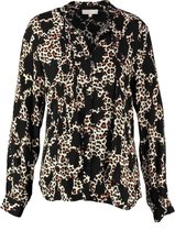 Signe nature zachte viscose blouse met sjaal hals -valt kleiner - Maat 38