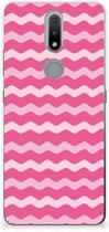 Bumper Hoesje Nokia 2.4 Smartphone hoesje Waves Pink