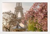 JUNIQE - Poster in houten lijst Cherry Blossom -20x30 /Roze