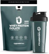 Fundamentals Whey Protein Isolate - Met Fundamentals Shakebeker - 1000g - Protein shake - Eiwitpoeder - Lactose vrij - Vrij van kleur/smaak stoffen
