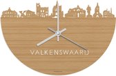 Skyline Klok Valkenswaard Bamboe hout - Ø 40 cm - Woondecoratie - Wand decoratie woonkamer - WoodWideCities