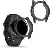 kwmobile 2x Hoes voor fitnesstracker voor Garmin Vivoactive 4S - Siliconenhoes voor sporthorloge zwart / transparant