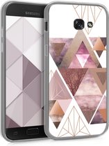kwmobile telefoonhoesje voor Samsung Galaxy A5 (2017) - Hoesje voor smartphone in poederroze / ros�goud / wit - Glory Driekhoeken design