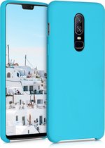 kwmobile telefoonhoesje voor OnePlus 6 - Hoesje met siliconen coating - Smartphone case in ijsblauw