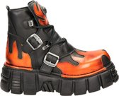 New Rock heren veterboot - Zwart rood - Maat 42