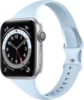 Compatible apple watch bandjes - By Qubix - Sportbandje Slim Fit - Lichtblauw - Geschikt voor Apple Watch 42mm / 44mm / 45mm - Apple watch series 3/4/5/6/7