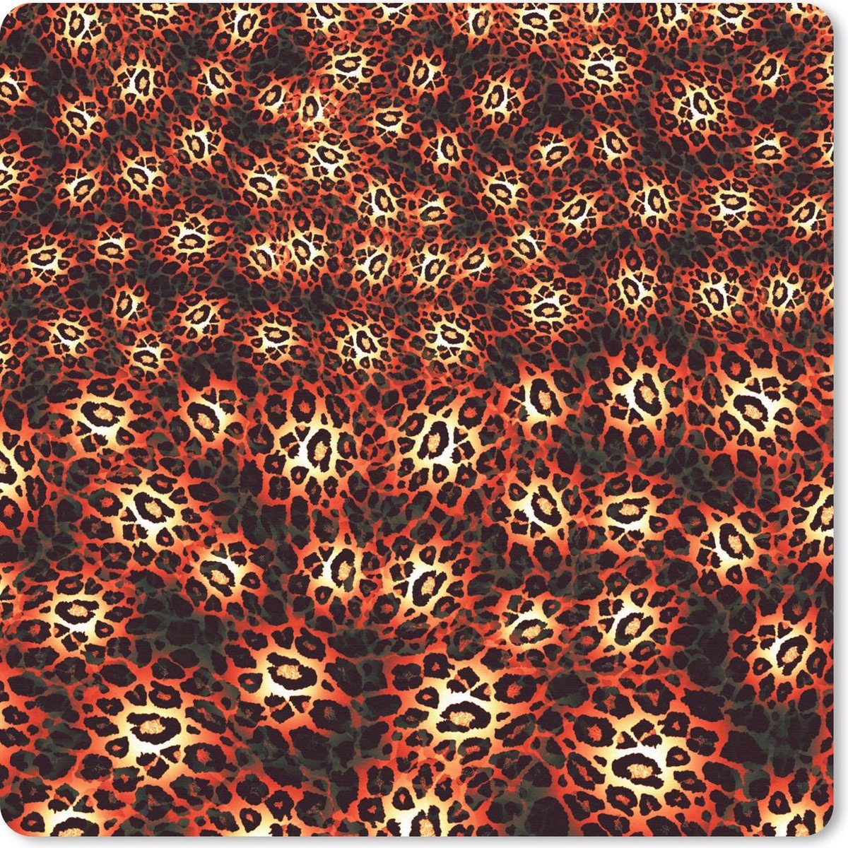 Muismat 20x20 cm - Mousepad Luipaard - Patronen - Oranje - Muismatten