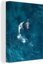 Toile Peinture Baleine - Mer - Water - 30x40 cm - Décoration murale
