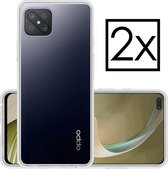 Hoes Geschikt voor OPPO Reno 4Z Hoesje Cover Siliconen Back Case Hoes - Transparant - 2x