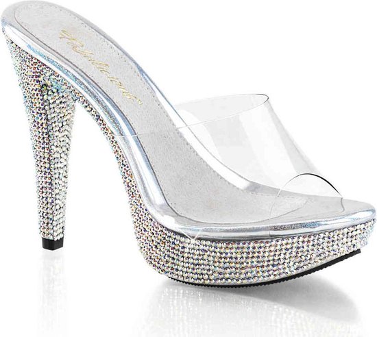 Sandales à talons fabuleuses -45 chaussures- COCKTAIL-501DM US 14 argent/transparent