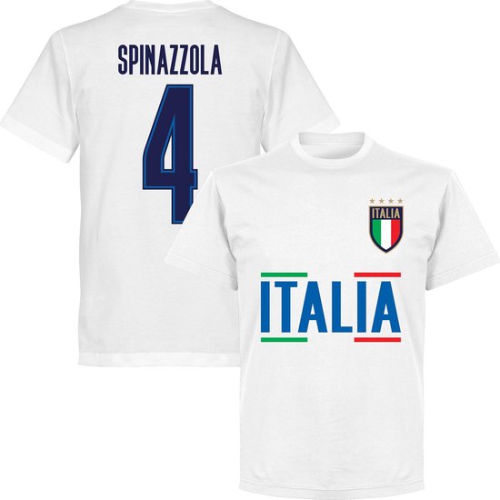 Italië Spinazzola 4 Team T-Shirt - Wit - M