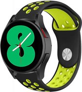 Strap-it Samsung Galaxy Watch 4 - 44mm sport band - zwart/geel