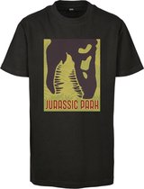 Urban Classics Jurassic Park Kinder Tshirt -Kids 134- Jurassic Park Big Logo Zwart