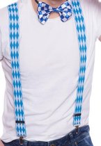 bretels Oktoberfest heren polyester blauw/wit one-size