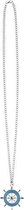 ketting Stuurwiel unisex zilver/blauw