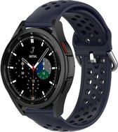 Strap-it Samsung Galaxy Watch 4 Classic 42mm siliconen bandje met gaatjes - donkerblauw