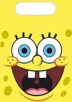uitdeelzakjes SpongeBob 23 cm karton geel 8 stuks