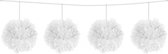 pompomslinger 3 meter papier wit