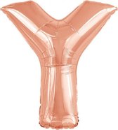 folieballon letter Y 98 x 87 cm ros√©goud