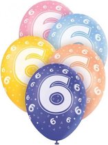 ballonnen 6 jaar multicolor 30 cm 5 stuks