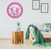 Muursticker Buffalo -  Roze -  Ø 120 cm  -  slaapkamer  woonkamer  dieren - Muursticker4Sale