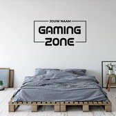 Muursticker Gaming Zone Met Naam -  Geel -  160 x 80 cm  -  baby en kinderkamer  naam stickers  alle - Muursticker4Sale