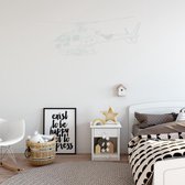 Muursticker Helikopter -  Lichtgrijs -  80 x 24 cm  -  baby en kinderkamer - Muursticker4Sale