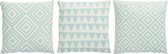 Dulaire Sierkussen Modern Blauw Wit Katoen 3 st. 45x45