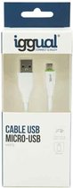 Kabel USB naar Micro-USB iggual IGG316931 1 m Wit