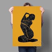 Abstract Figuur Vrouwelijk Lichaam Print Poster Wall Art Kunst Canvas Printing Op Papier Met Waterproof Inkt  A