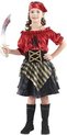Piraten meisje: rok met blouse zwart/rood met bandana en riem